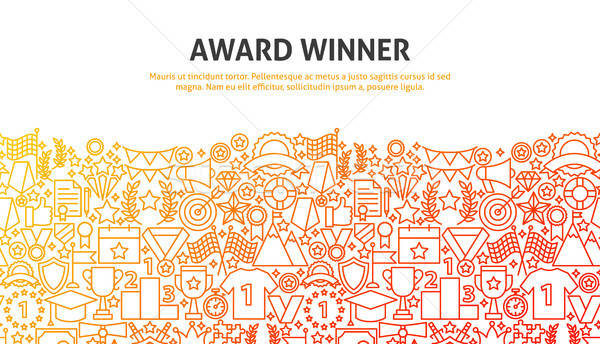 Kazanmak ödül hat web tasarım afiş şablon Stok fotoğraf © Anna_leni