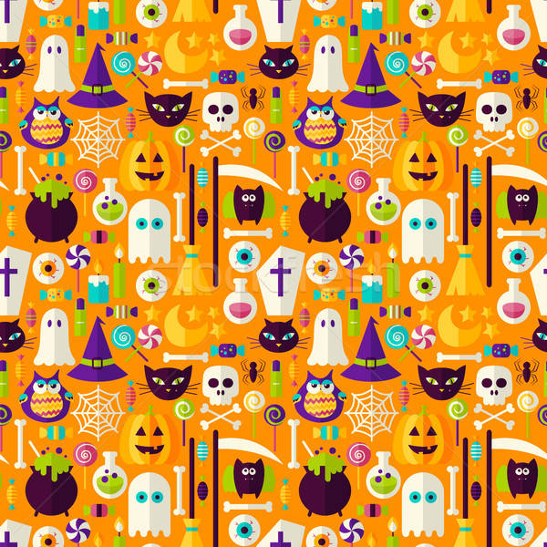Halloween Holiday Seamless Background Stock photo © Anna_leni