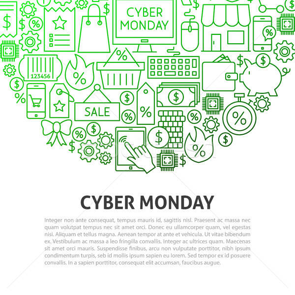 Cyber Monday Line Concept Stock photo © Anna_leni