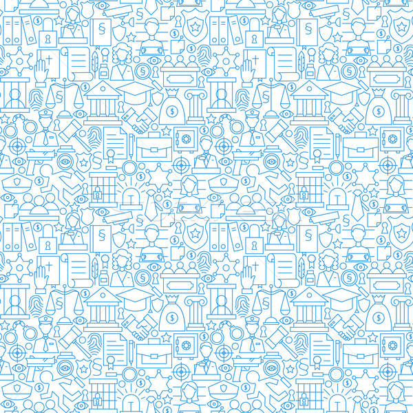 Thin Line Law Attorney and Justice White Seamless Pattern Stock photo © Anna_leni