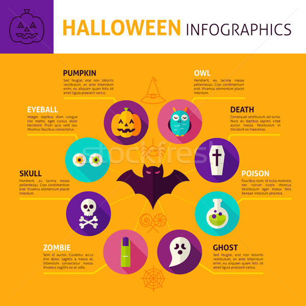 Halloween infografiki projektu sztuczka tle Zdjęcia stock © Anna_leni