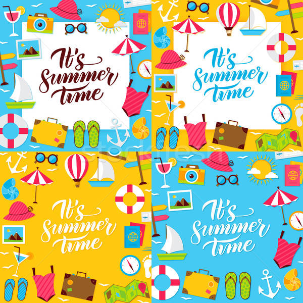 Summer Lettering Posters Stock photo © Anna_leni