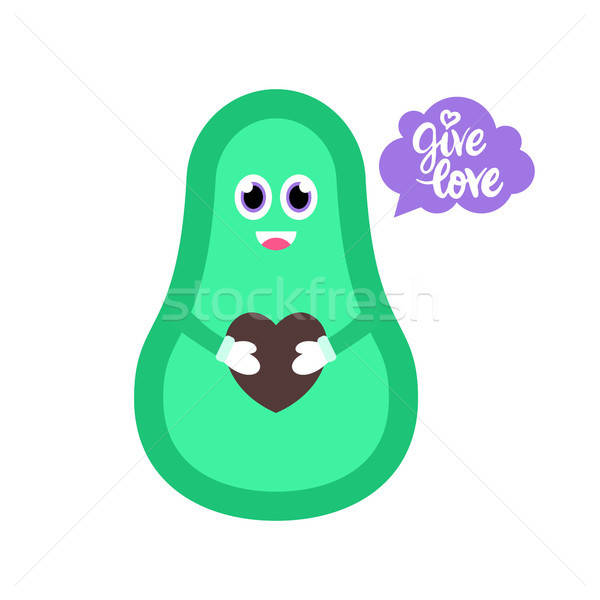 Dare amore avocado cute sorridere vegetali Foto d'archivio © Anna_leni