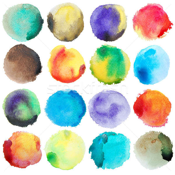 Watercolor Colorful Circles Big Set Stock photo © Anna_leni