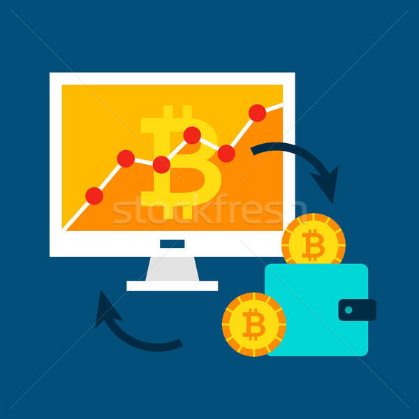 Zdjęcia stock: Bitcoin · komputera · finansowych · technologii · ceny · monitor