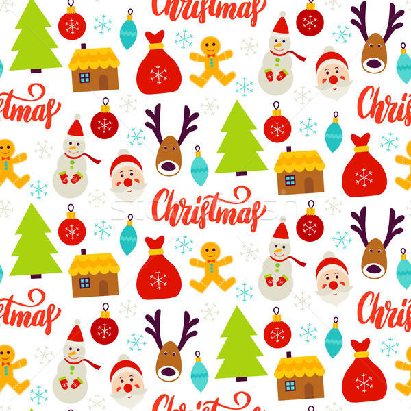 Stock photo: Christmas Celebration Seamless Pattern
