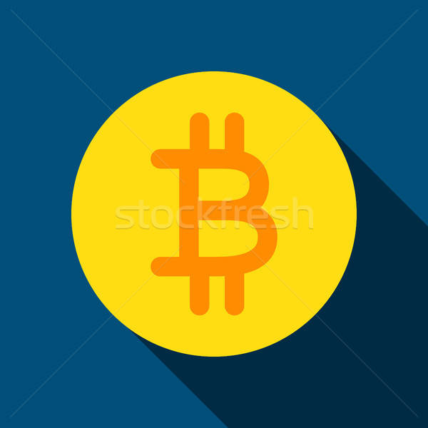 Bit Coin Flat Icon Stock photo © Anna_leni