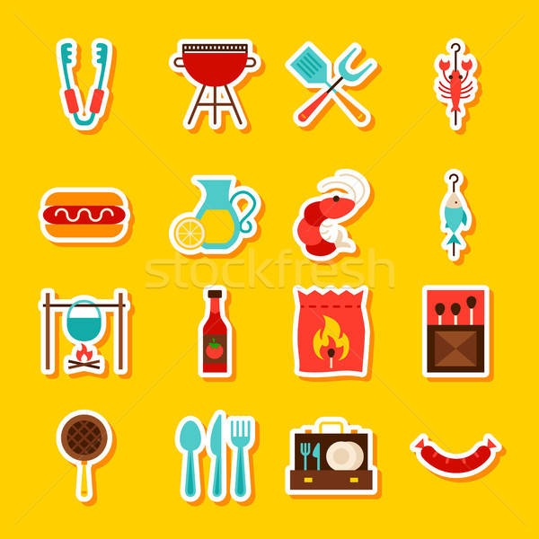 BBQ Party Stickers Stock photo © Anna_leni