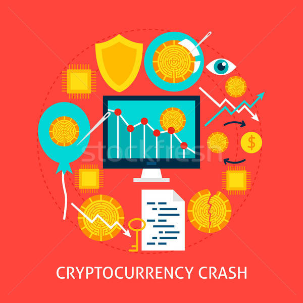 Cryptocurrency Crash Flat Concept Stock photo © Anna_leni