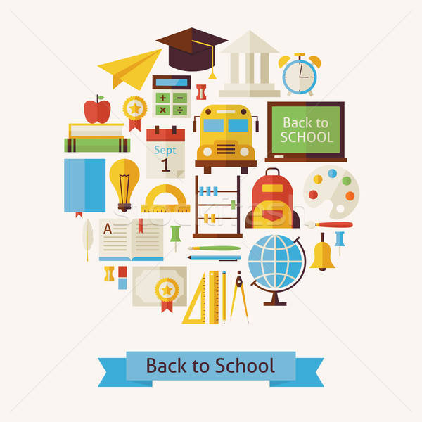 [[stock_photo]]: Vecteur · style · éducation · objets · design