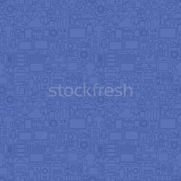 Stock foto: Dünne · line · blau · Gadgets · Geräte