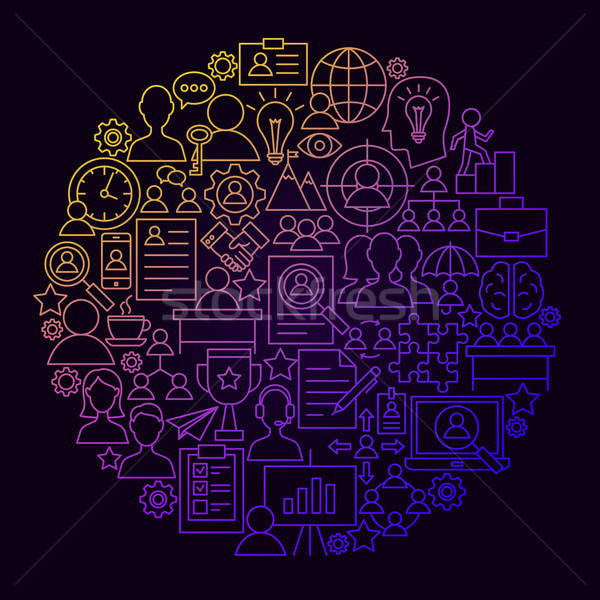 Human Resources Line Icon Circle Concept Stock photo © Anna_leni