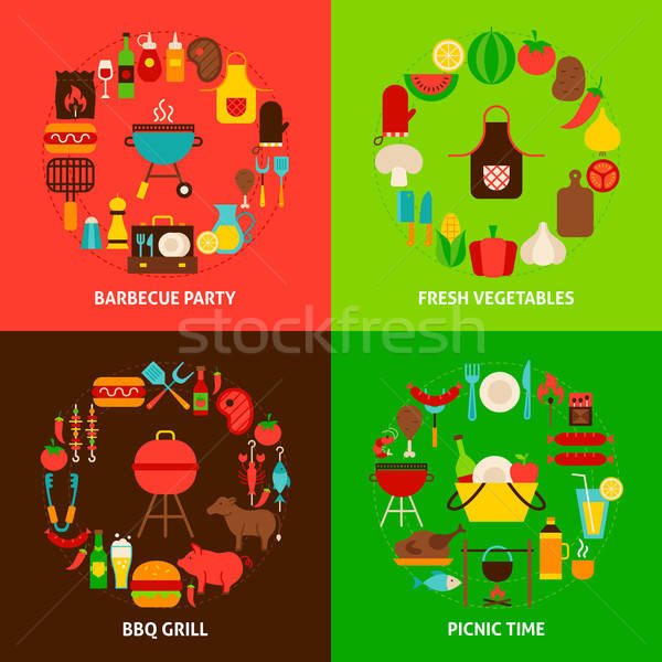 Barbecue Concepts Set Stock photo © Anna_leni