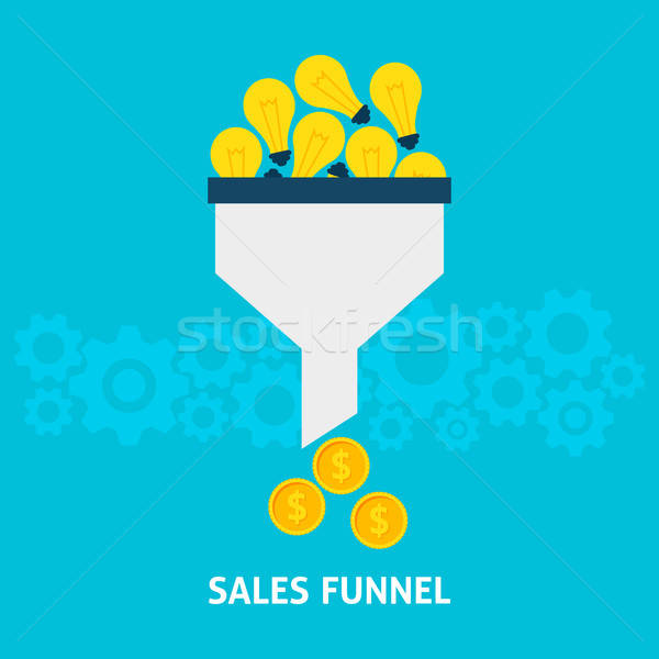 Sales Funnel Converting Ideas into Money Flat Concept Stock photo © Anna_leni