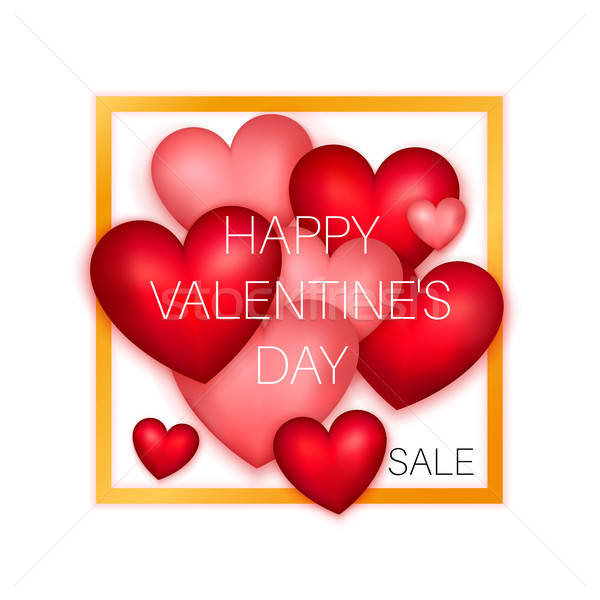 ストックフォト: 幸せ · バレンタインデー · 販売 · ポスター · 愛 · グリーティングカード