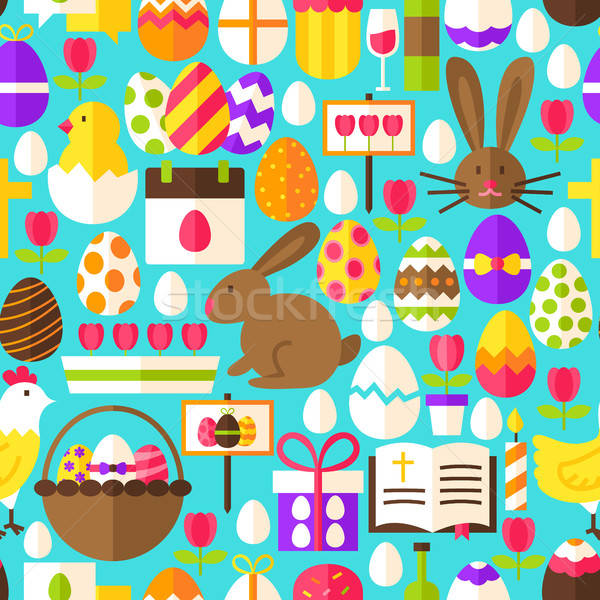 Blue Easter Seamless Pattern Stock photo © Anna_leni