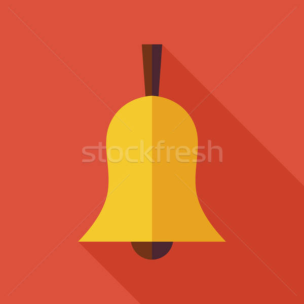 Flat Ringing Bell Illustration with long Shadow Stock photo © Anna_leni
