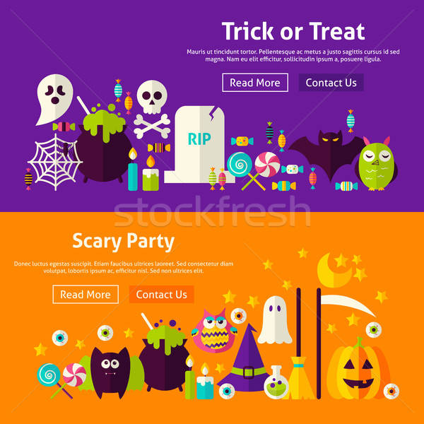 Halloween Party Website Banner scary Web Stock foto © Anna_leni