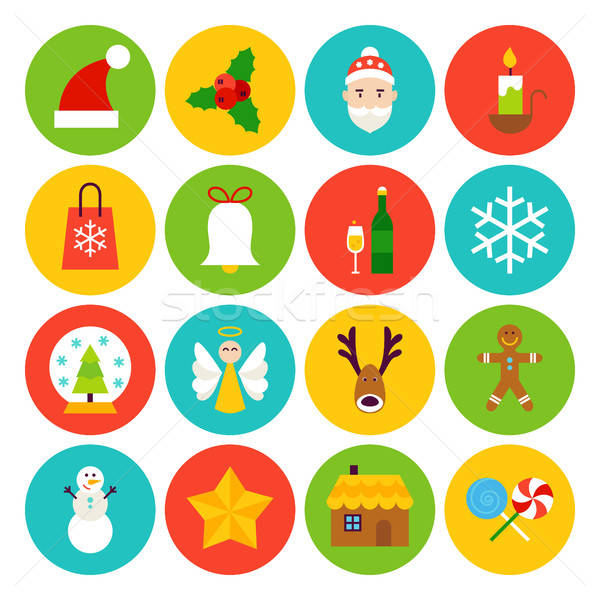 Сток-фото: зима · Рождества · иконки · с · Новым · годом · праздник · коллекция