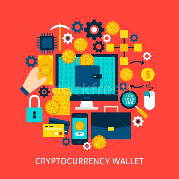 Cryptocurrency Wallet Flat Concept Stock photo © Anna_leni