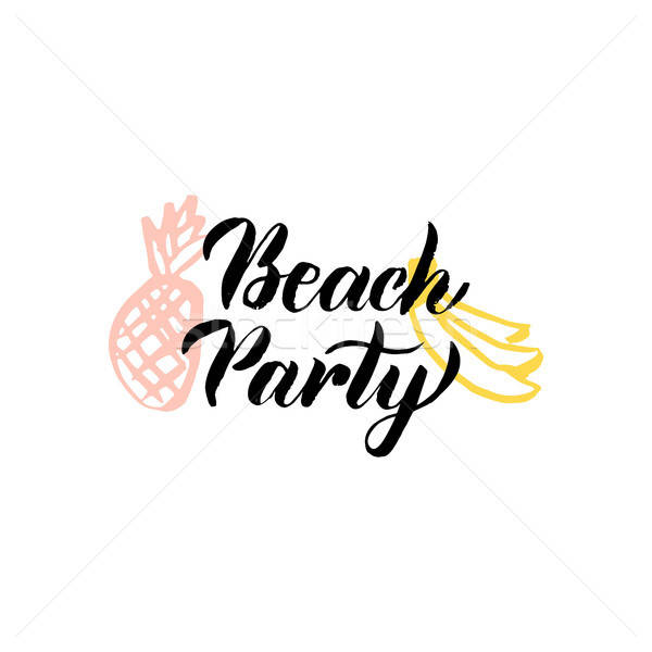 Beach Party Lettering Stock photo © Anna_leni