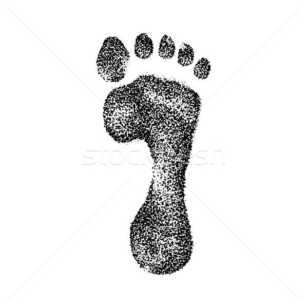 Emberi lábnyom póló terv tetoválás kézzel rajzolt Stock fotó © Anna_leni