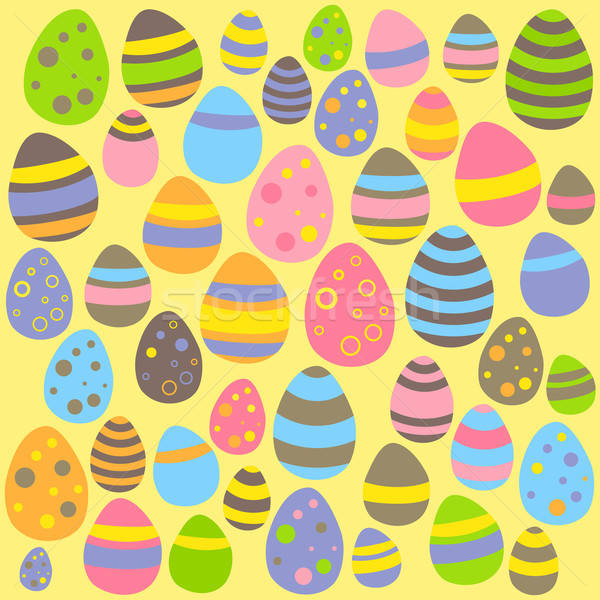 Yellow Easter seamless pattern with eggs Stock photo © Anna_leni