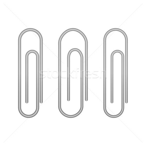 Paperclip icons on a white Stock photo © Anna_leni