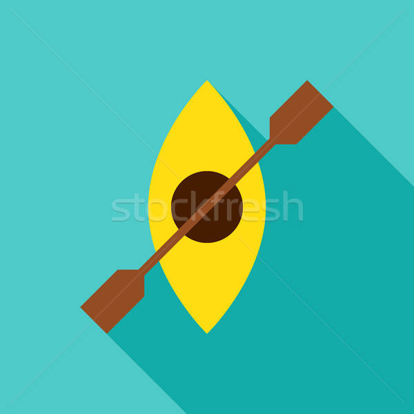 Stockfoto: Kajak · object · icon · ontwerp · lang · schaduw