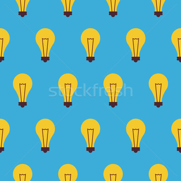 Flat Vector Seamless Pattern Creativity Idea Lamp Stock photo © Anna_leni
