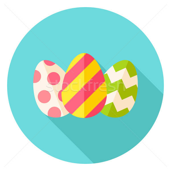 Three Easter Eggs with Decor Circle Icon Stock photo © Anna_leni