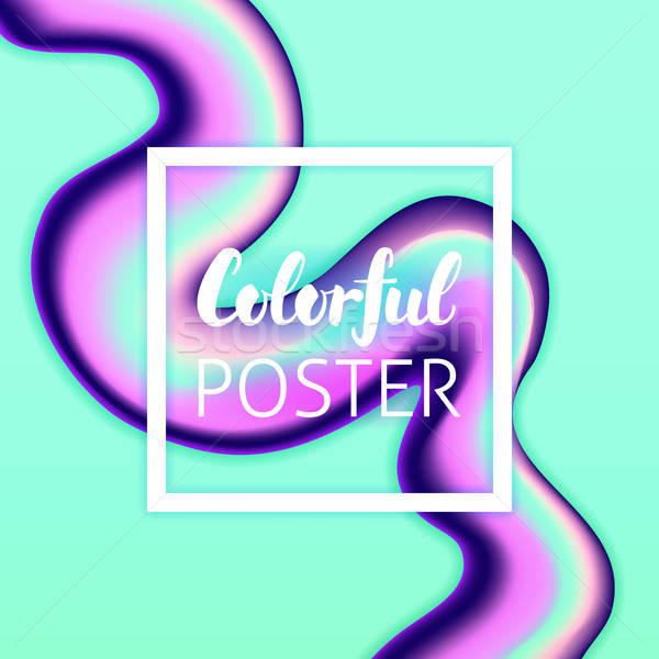 Kleurrijk vloeibare vloeistof poster abstract creatieve Stockfoto © Anna_leni