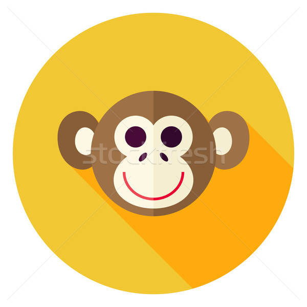 Vector Flat Design Monkey Circle Icon Stock photo © Anna_leni