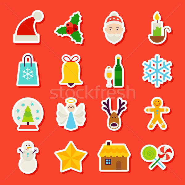 Winter Christmas Stickers Stock photo © Anna_leni