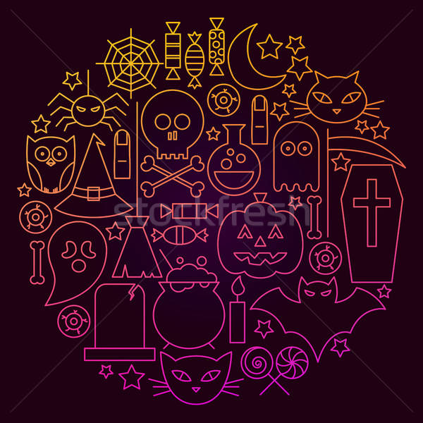 Halloween Line Icon Circle Concept Stock photo © Anna_leni