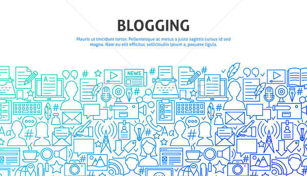 Zdjęcia stock: Blogging · projektu · po · line · web · design · banner