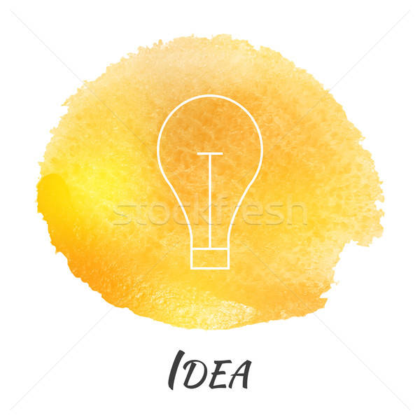 Idee gloeilamp lamp vector aquarel macht Stockfoto © Anna_leni