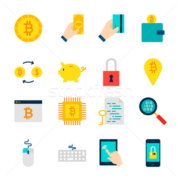 Bitcoin Cryptocurrency Objects Stock photo © Anna_leni