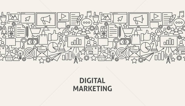 Digitale marketing banner lijn web design business Stockfoto © Anna_leni