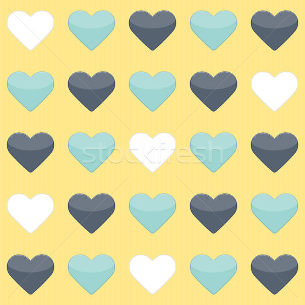 Azul de branco corações amarelo Foto stock © Anna_leni