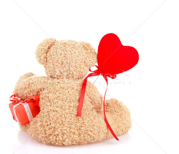 Maakt een reservekopie kant teddybeer afbeelding cute Stockfoto © Anna_Om