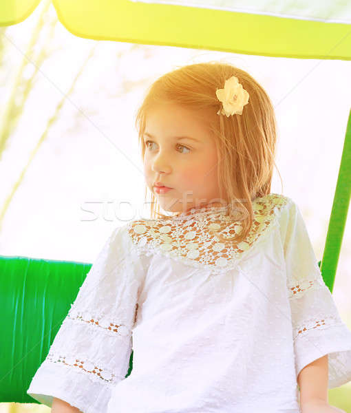 Little girl on the swing Stock photo © Anna_Om