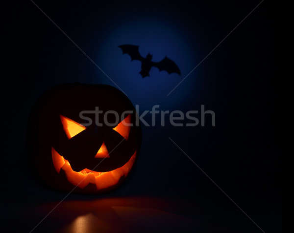 Halloween nachtmerrie hoofd achtergrond oranje Stockfoto © Anna_Om