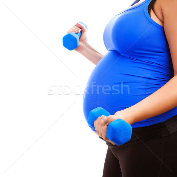 Expectant girl do fitness Stock photo © Anna_Om