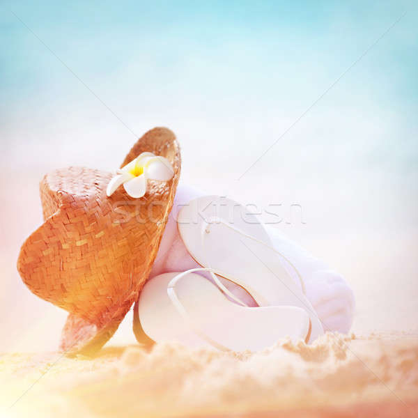 Vară concediu fotografie elegant plajă Imagine de stoc © Anna_Om