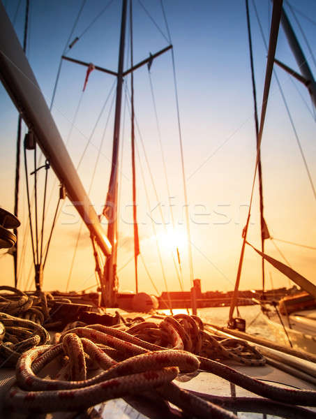 Sailboat in sunset light Stock photo © Anna_Om