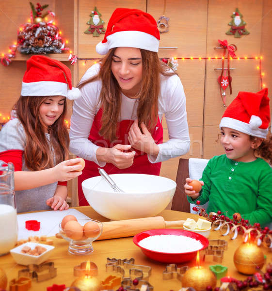 Stock photo: Happy Christmas cooking