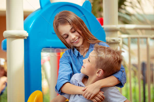 Little friends playing outdoors Stock photo © Anna_Om