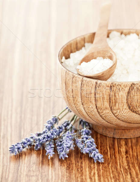 商業照片: 新鮮 · 薰衣草 · 花卉 · 木 · 碗 · 鹽