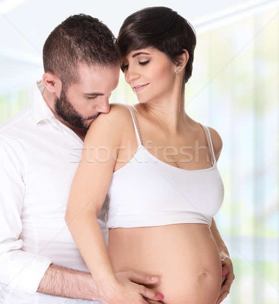 Young family enjoying pregnancy Stock photo © Anna_Om